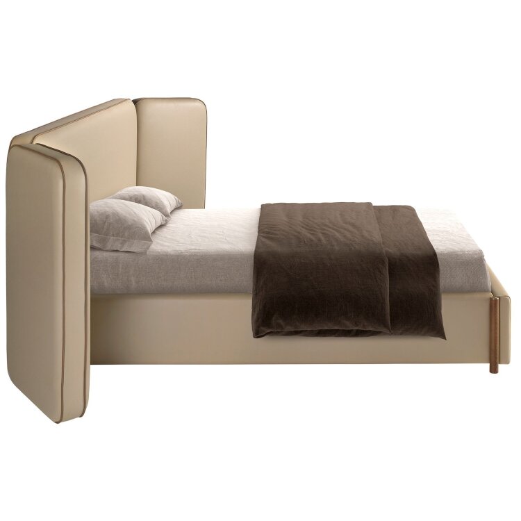 Кровать 7218 из экокожи цвета норки для матраса 180 х 200 см