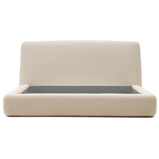 Кровать Martina со съемным бежевым чехлом из ткани букле под матрас 160 х 200 см