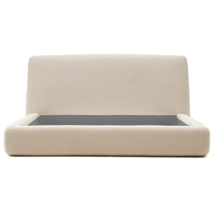 Кровать Martina со съемным бежевым чехлом из ткани букле под матрас 160 х 200 см