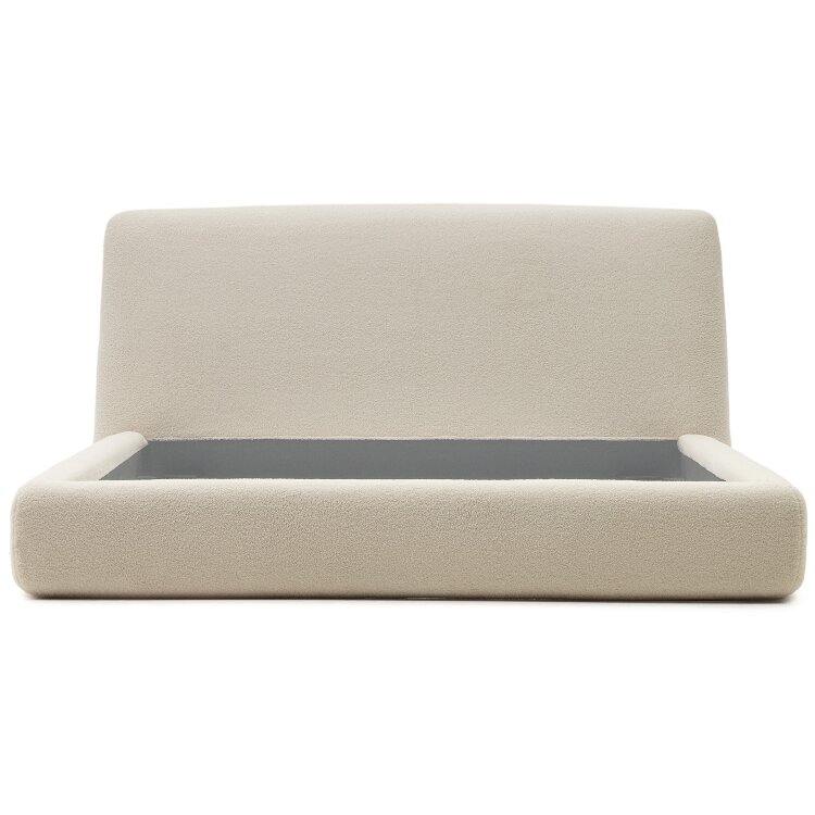 Кровать Martina со съемным бежевым чехлом из ткани букле под матрас 160 х 200 см