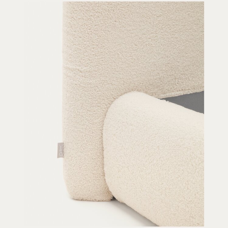 Кровать Martina со съемным бежевым чехлом из ткани букле под матрас 160 х 200 см