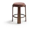 Granite Полубарный табурет из коричневого шенилла и массива ясеня в отделке орех 65 см