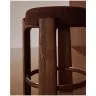 Granite Полубарный табурет из коричневого шенилла и массива ясеня в отделке орех 65 см