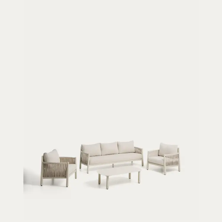 Комплект садовой мебели Aleria из бежевого алюминия и веревки