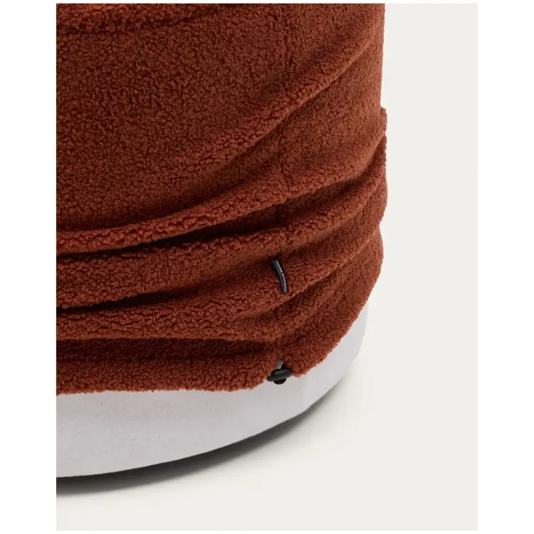 Kaeli Пуф для ног со съемным чехлом из терракотового букле Ø 60