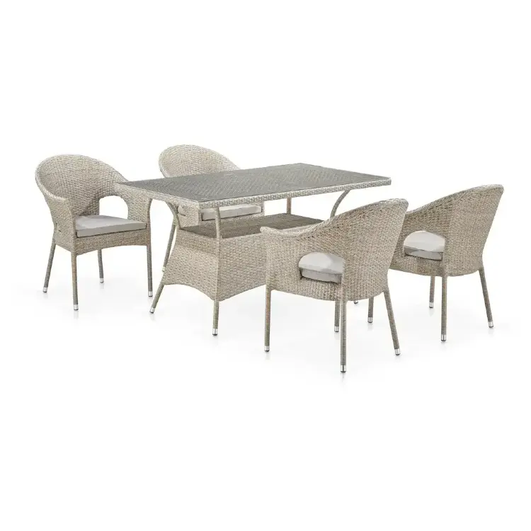 Комплект плетеной мебели T198C/Y79C-W85 Latte (4+1)