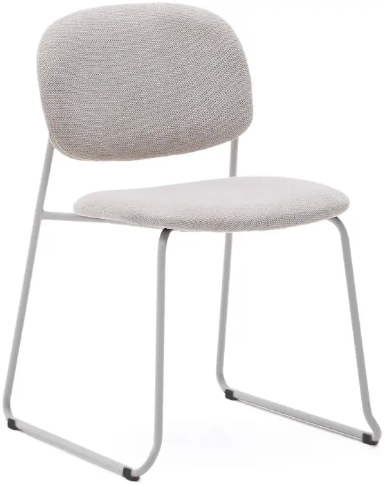 Стул Meli ткань бежевого цвета с бежевыми металлическими ножками