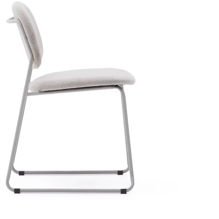 Стул Meli ткань бежевого цвета с бежевыми металлическими ножками