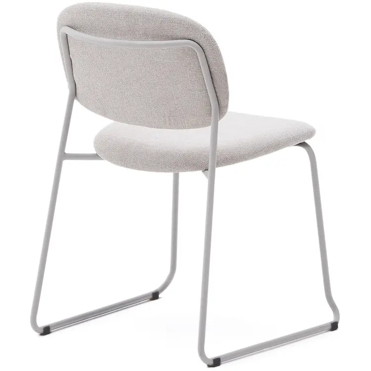 Стул Meli ткань бежевого цвета с бежевыми металлическими ножками