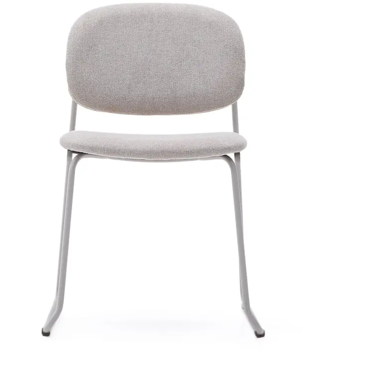 Стул Meli ткань бежевого цвета с бежевыми металлическими ножками