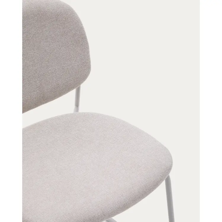 Стул Meli ткань бежевого цвета с бежевыми металлическими ножками