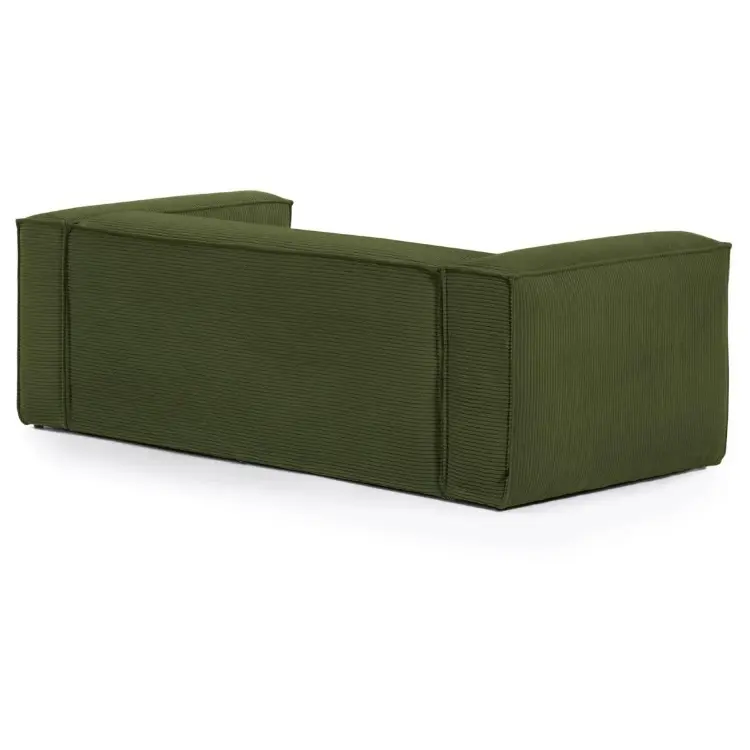 2-местный диван Blok с правым шезлонгом в зеленом толстом вельвете 240 см