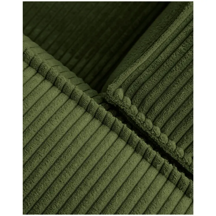 2-местный диван Blok с правым шезлонгом в зеленом толстом вельвете 240 см