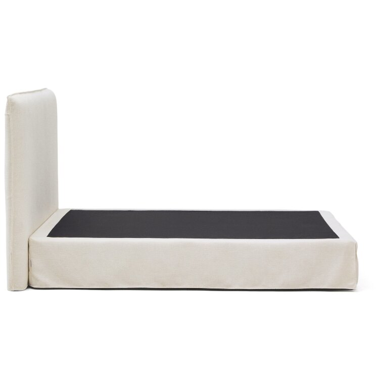 Кровать Jaira из белого шенилла со съемным чехлом для матраса 150x190 см