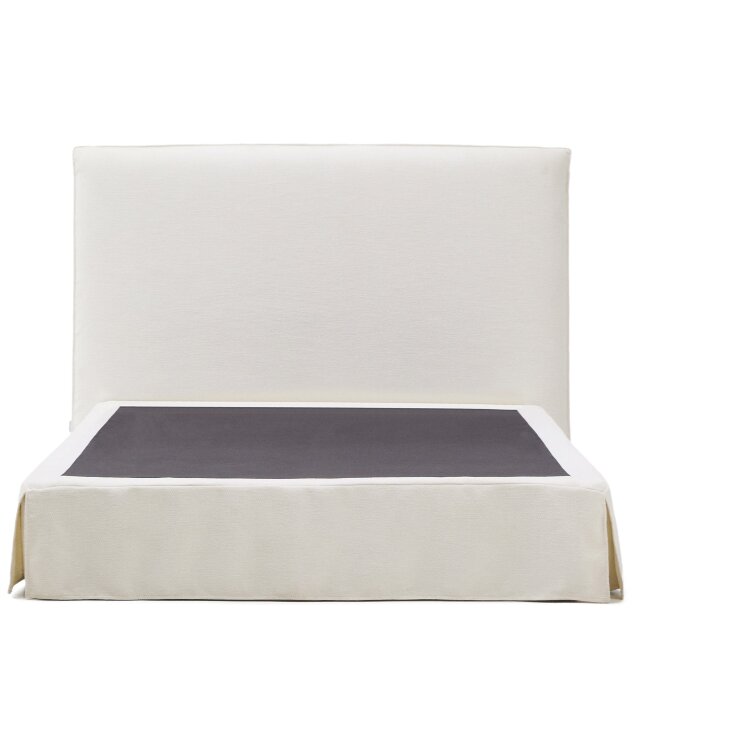 Кровать Jaira из белого шенилла со съемным чехлом для матраса 150x190 см