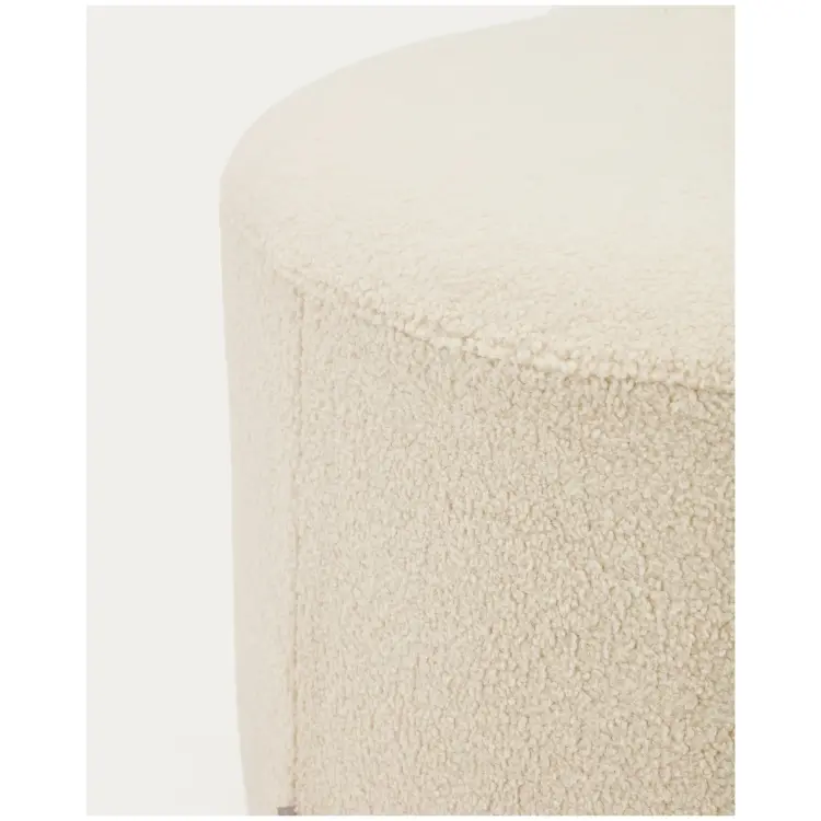 Kaeli Пуф для ног со съемным чехлом из экрю букле Ø 90