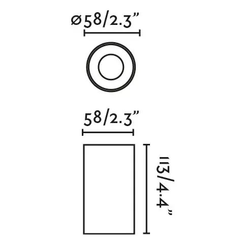 Потолочный светильник PUK черный Ш58 LED 4,5W 2700K 50°