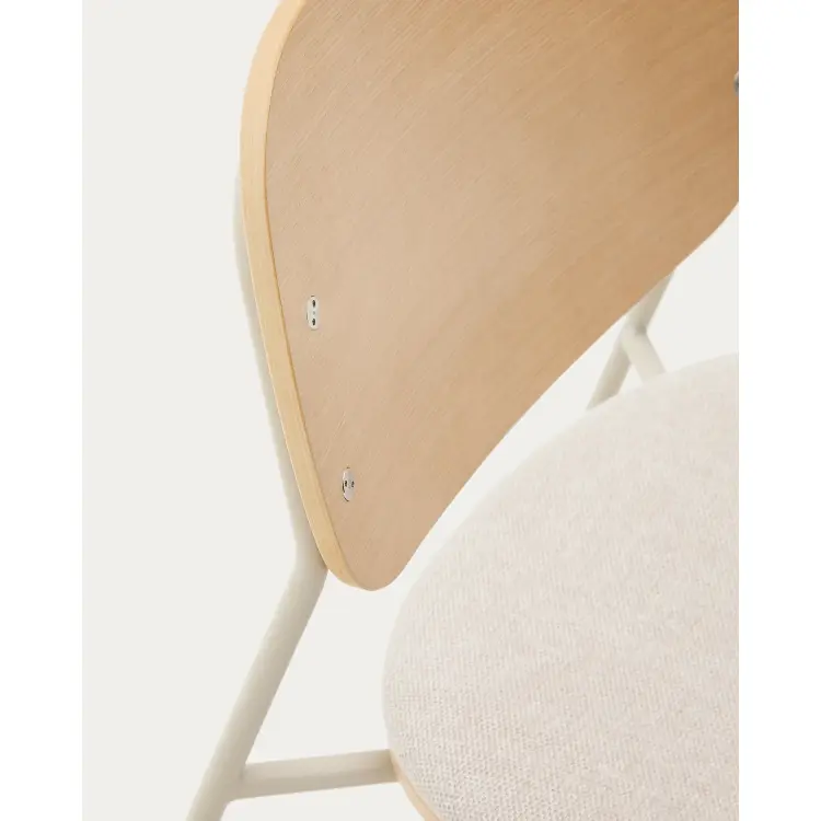 Стул Meli с сиденьем из бежевого шенилла и бежевыми металлическими ножками