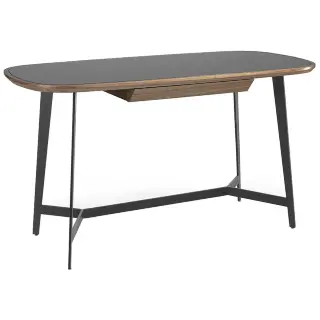 Письменный стол MQ2002DK /3137 орех и черное стекло