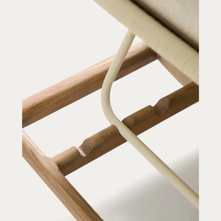 Шезлонг Alipa из массива акации и веревки цвета экрю
