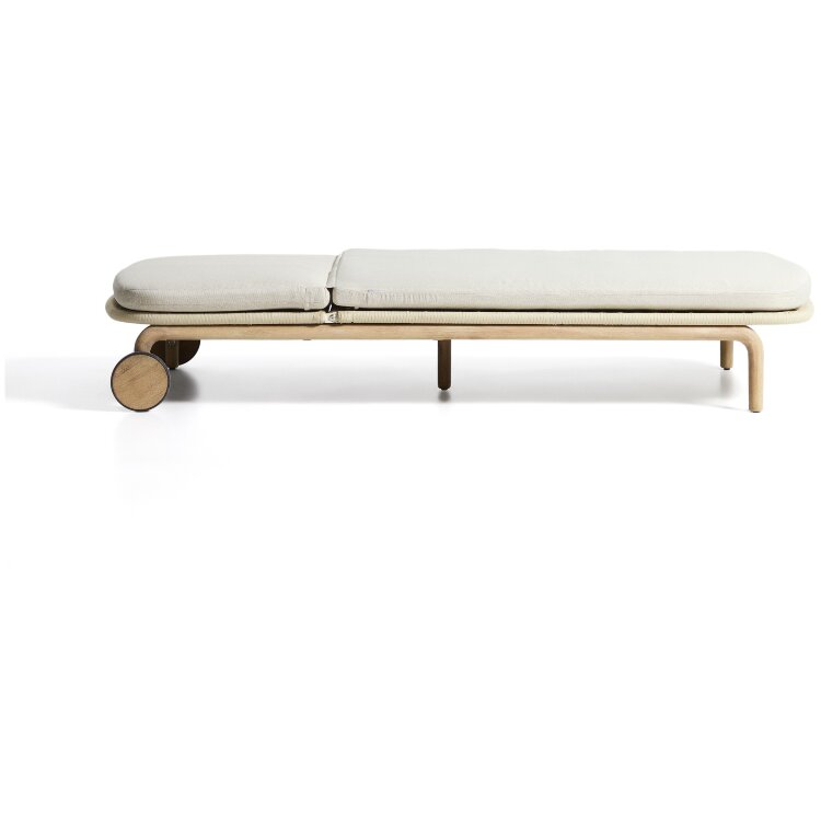 Шезлонг Alipa из массива акации и веревки цвета экрю