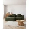 2-местный диван Blok с левым шезлонгом в зеленом толстом вельвете 240 см