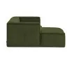 2-местный диван Blok с левым шезлонгом в зеленом толстом вельвете 240 см