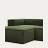 2-местный диван Blok с левым шезлонгом в зеленом толстом вельвете 240 см