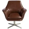 Поворотное кресло 5093/A832-M1595 кожаное с ножкой из полированной стали