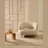 Кресло Luisa из шенилла перламутрового цвета с ножками из массива бука,