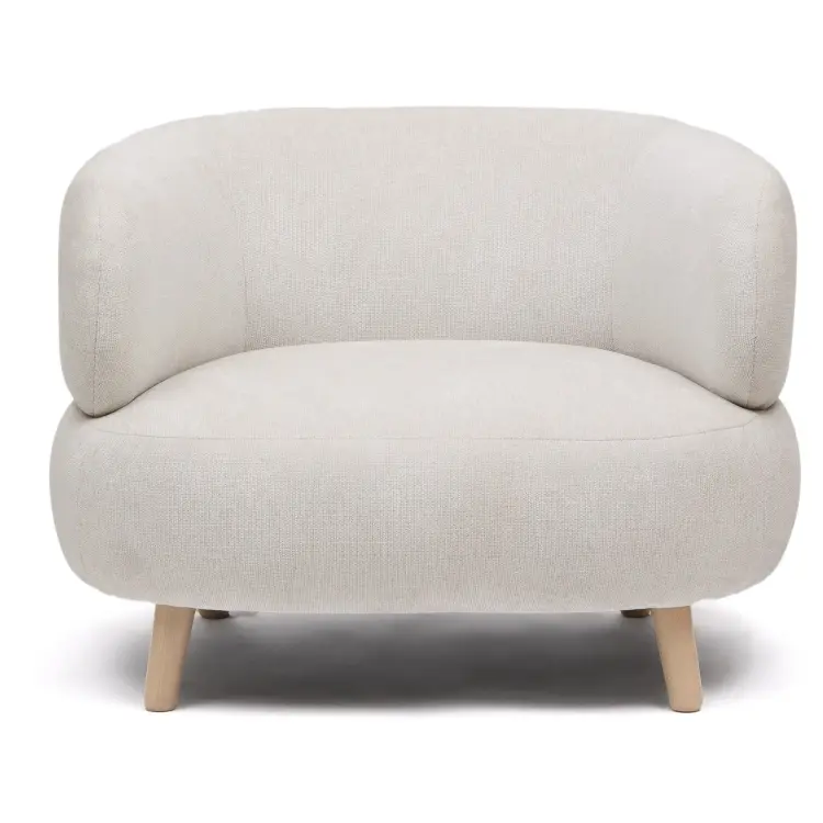 Кресло Luisa из шенилла перламутрового цвета с ножками из массива бука,