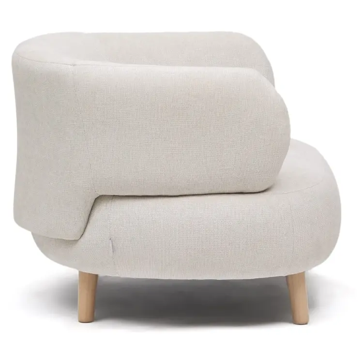 Кресло Luisa из шенилла перламутрового цвета с ножками из массива бука,