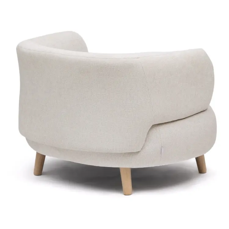 Кресло Luisa из шенилла перламутрового цвета с ножками из массива бука,