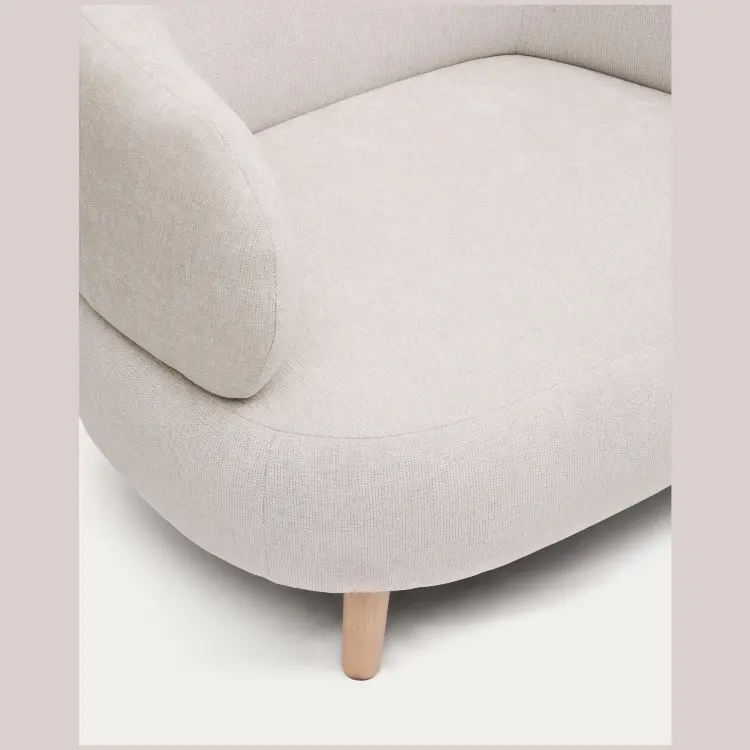 Кресло Luisa из шенилла перламутрового цвета с ножками из массива бука,