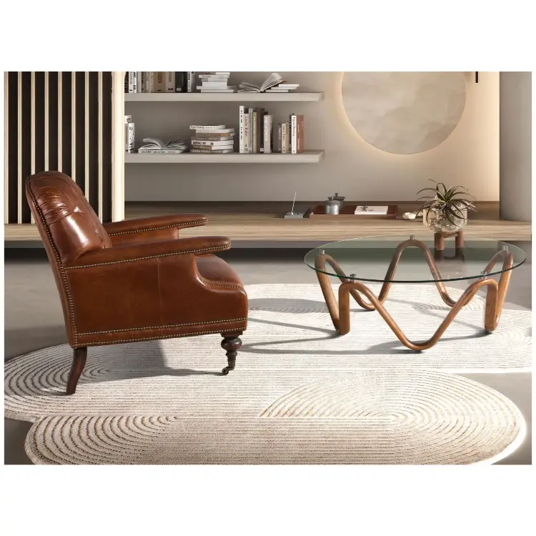 Кресло Chester 5163 из коньячно-коричневой кожи