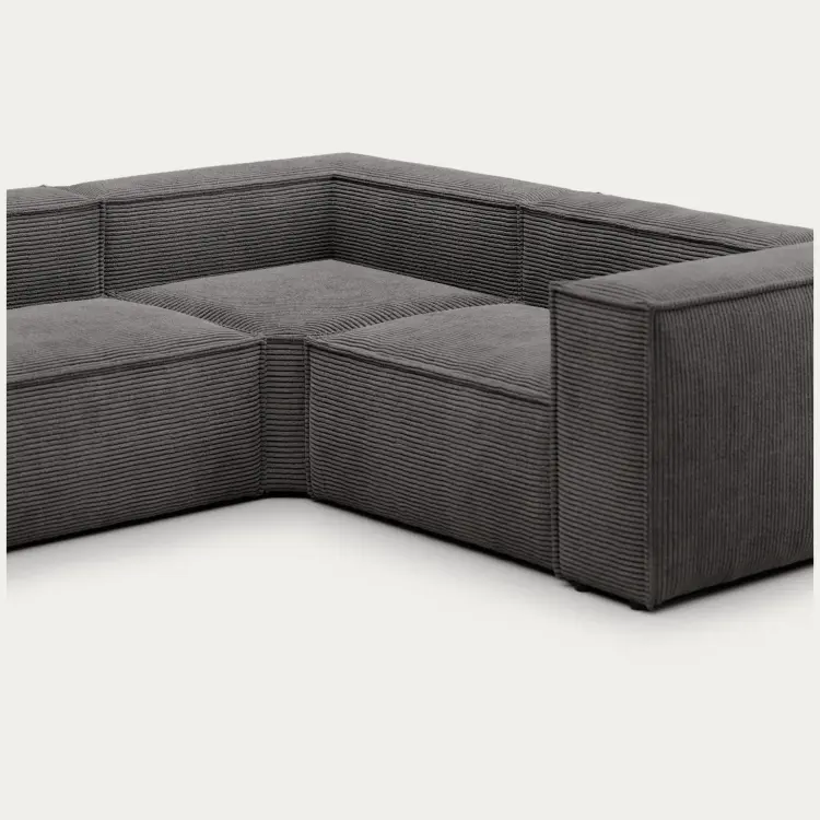 Угловой 4-х местный диван Blok серый вельвет 320 x 230 cm