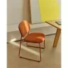 Стул Meli из терракотовой шенилли с терракотовыми металлическими ножками