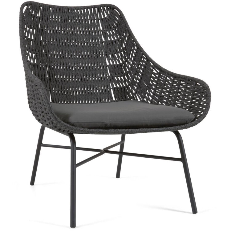 Веревочное кресло Abeli черного цвета