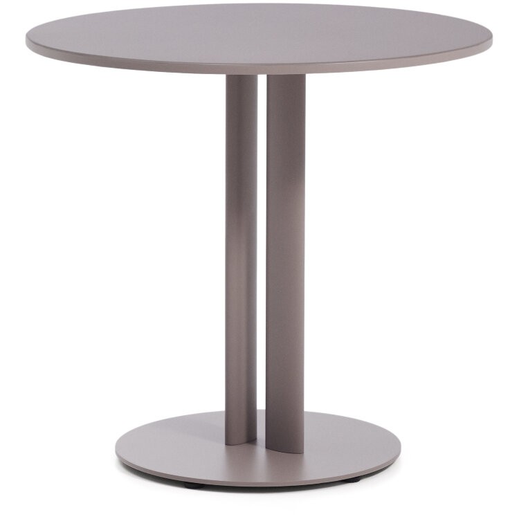 Уличный стол Sedalis из стали со столешницей из серо-коричневого алюминия Ø80 см