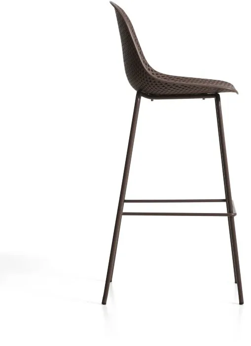 Уличный барный стул Quinby из коричневой стали и пластика, 75 см