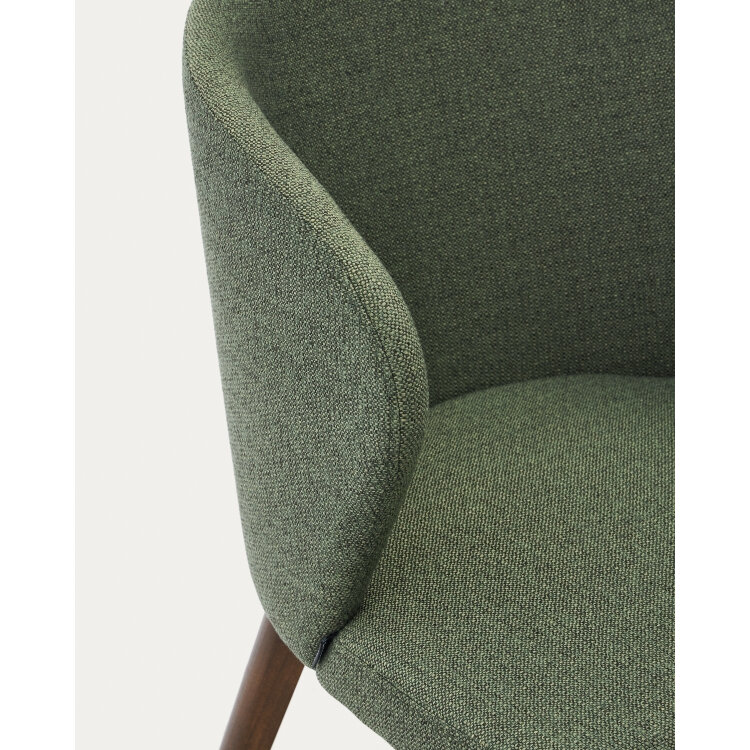 Стул Darice из зеленой синели с ножками в темной отделке