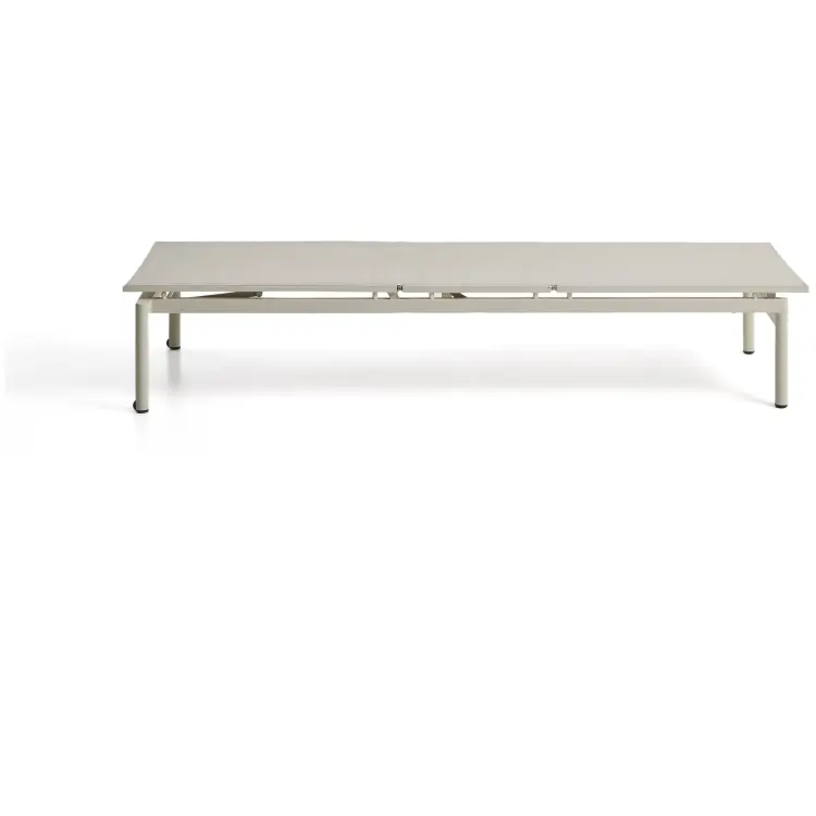 Шезлонг Lesina из серо-коричневого алюминия и текстиля цвета экрю