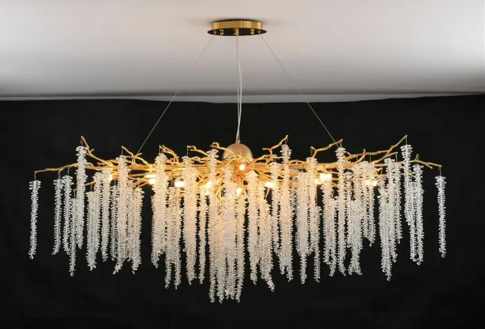 Люстра Coral Crystals Long (золотой)