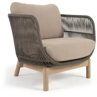 Кресло Catalina из зеленой веревки и массива акации