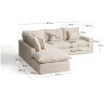 Угловой модульный диван Anarela на 4 места со съемными чехлами из бежевого льна и вискозы, 287 x 307