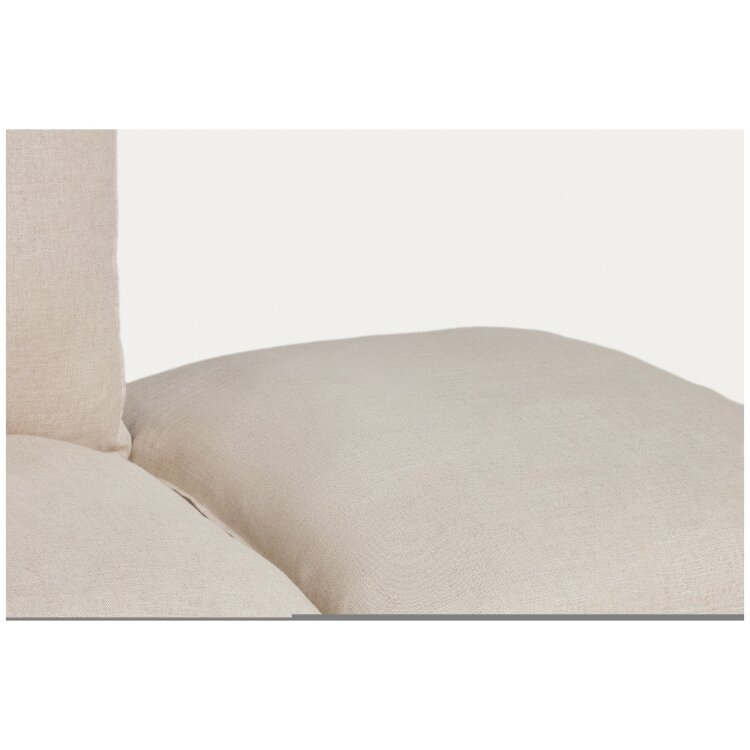 Угловой модульный диван Anarela на 4 места со съемными чехлами из бежевого льна и вискозы, 287 x 307