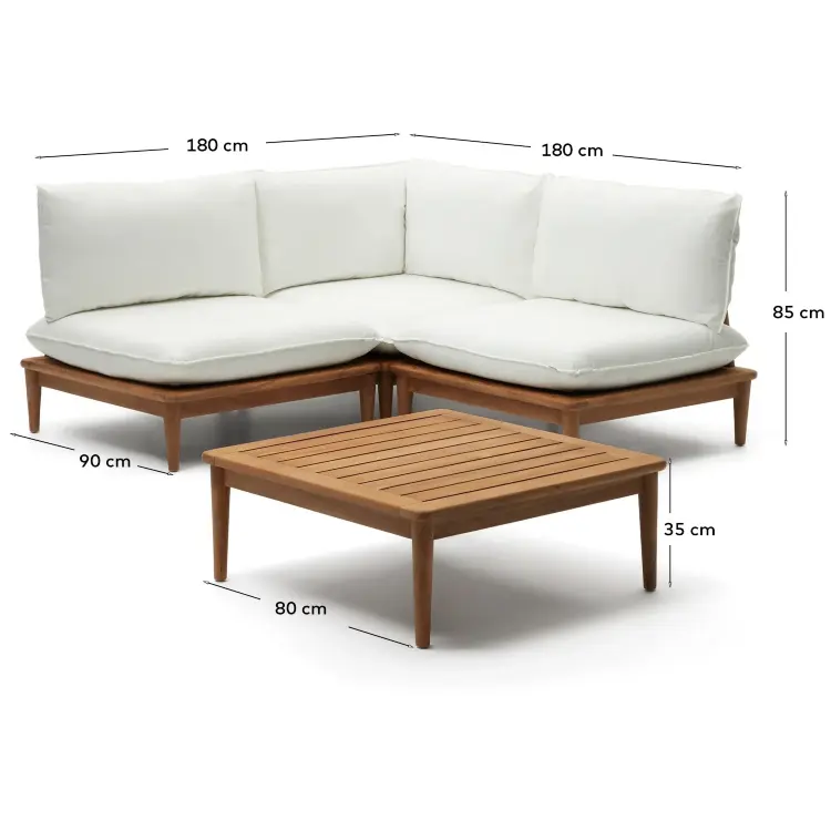 Portitxol набор из модульного дивана и столика из массива тикового дерева