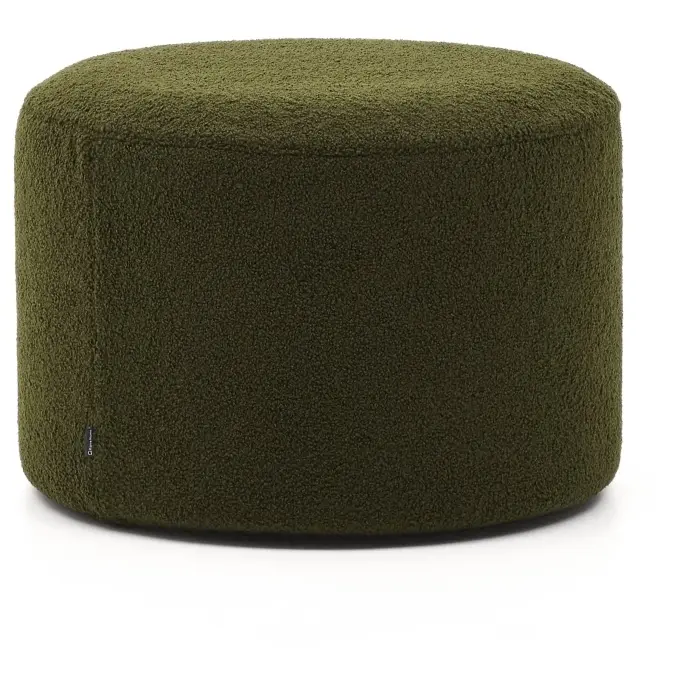 Пуф Kaeli со съемным чехлом из зеленого букле Ø 60 см