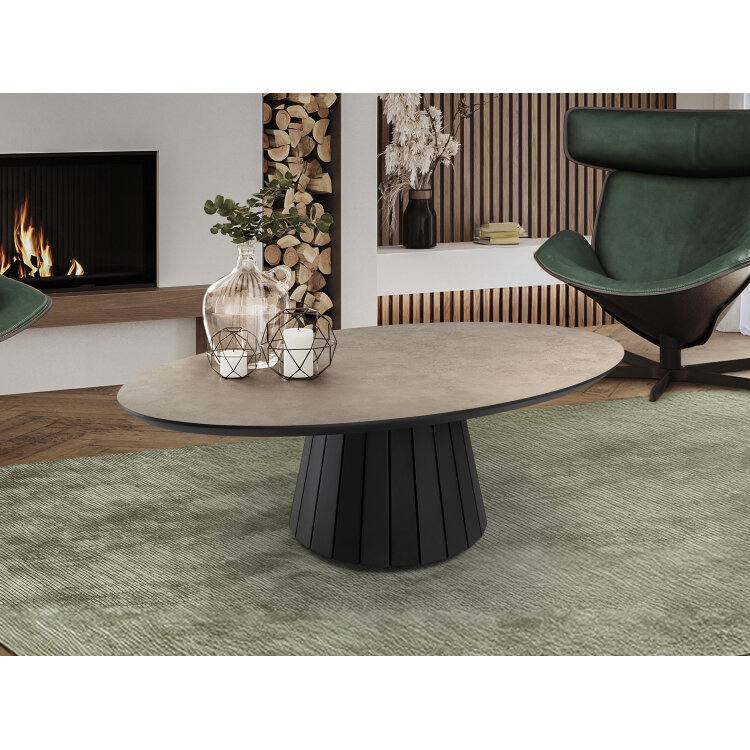 Koria Приставной столик цвет каменный/черный