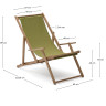 Складное кресло Vilara из акации для улицы салатового цвета